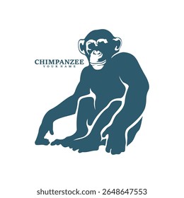Chimpanzee logo design vector. Silhouette Chimpanzee Template Illustration. Icon Symbol