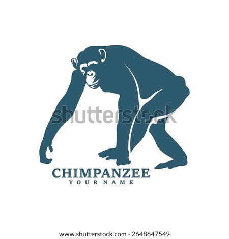 Chimpanzee logo design vector. Silhouette Chimpanzee Template Illustration. Icon Symbol
