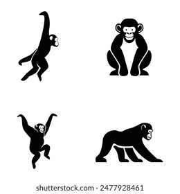 Chimpanzee Logo icon design illustration template