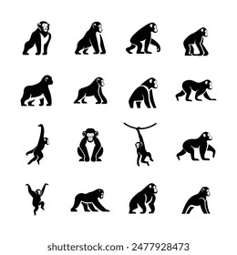 Chimpanzee Logo icon design illustration template