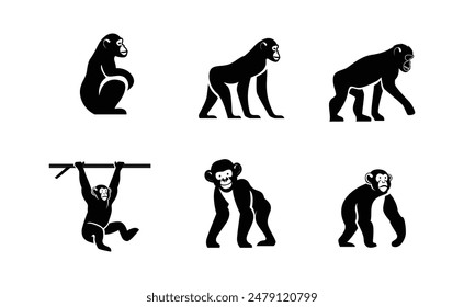 Chimpanzee Logo icon design illustration template