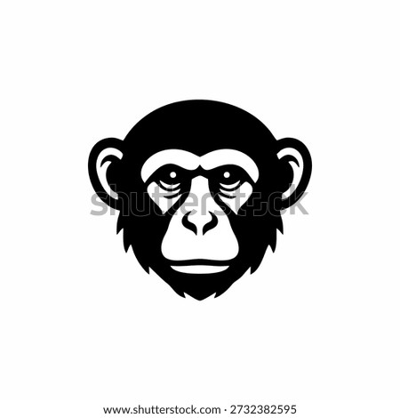 Chimpanzee Monkey Head Face Vector Mascot Logo