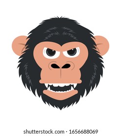chimpanzee monkey head mascot vector