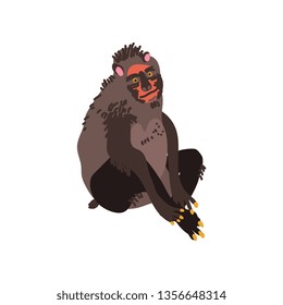 Chimpanzee Monkey Wild Exotic African Animal Vector Illustration