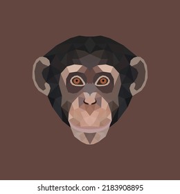 The Chimpanzee Polygon Illustration Vector