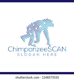 Chimpanzee Scan Technology Logo vector Element. Animal Technology Logo Template