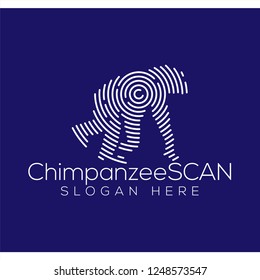 Chimpanzee Scan Technology Logo vector Element. Animal Technology Logo Template