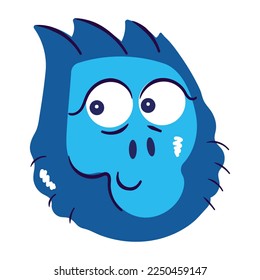 Chimpanzee sticker designed in flat style 