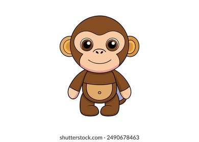 Chimpanzee vector illustration cartoon, clipart, line art design for digital use
