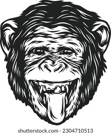 CHIMPANZEE VECTOR IMAGE DESIGN ILLUSTRATION