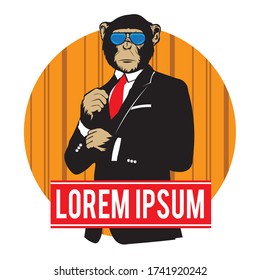 Chimpanzees Wear Suits, Suitable For Brand Logos And Tshirt Designs