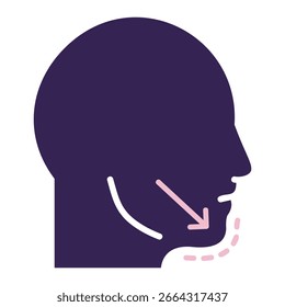 Chin Augmentation Icon Element For Design