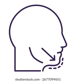 Chin Augmentation Icon Element For Design