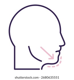 Chin Augmentation Icon Element For Design