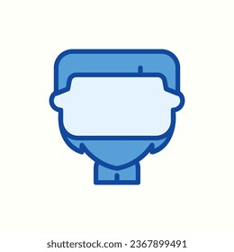 chin curtain blue icon, isolated icon in light background, perfect for website, blog, logo, graphic design, social media, UI, mobile app