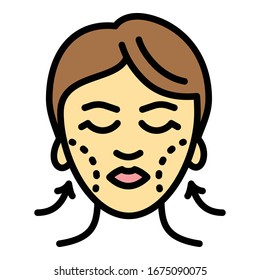 Chin face correction icon. Outline chin face correction vector icon for web design isolated on white background