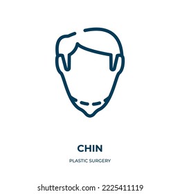Chin icon. Linear vector illustration from plastic surgery collection. Outline chin icon vector. Thin line symbol for use on web and mobile apps, logo, print media.