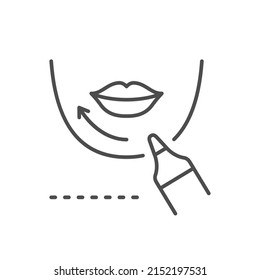 Chin lifting line outline icon