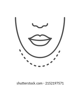 Chin lifting line outline icon