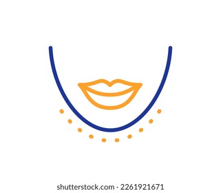 Chin line icon. Plastic surgery sign. Neck lift symbol. Colorful thin line outline concept. Linear style chin icon. Editable stroke. Vector