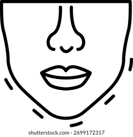 Chin Line vector Icon Design
