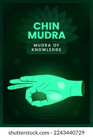 Chin Mudra Hand Gesture - Vector illustration