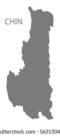 Chin Myanmar Map in grey