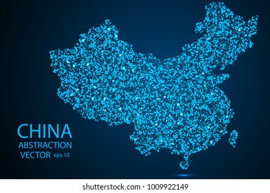 China abstract map consisting of circles. High-tech network. Vector eps 10.