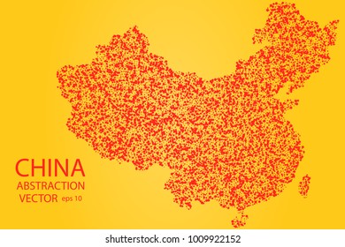 China abstract map consisting of circles. High-tech network. Vector eps 10.