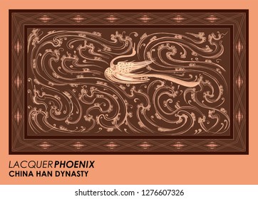 China Ancient Phoenix and Moire Han dynasty