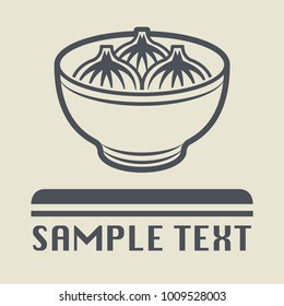 China or Asia food dish icon or sign, vector illustration