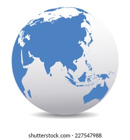 China and Asia, Global World - Elements of this image furnished by NASA base map is Hand Drawn using the pen tool with a tablet pen for maximum detail