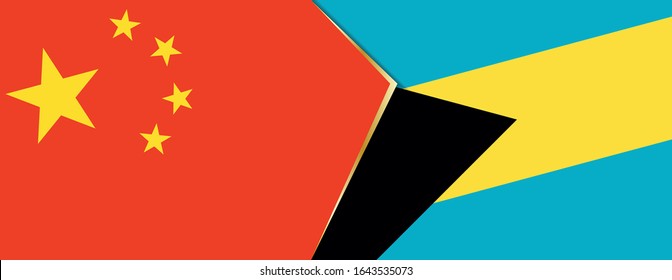 China and The Bahamas flags, two vector flags symbol of relationship or confrontation.