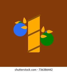 China bamboo Vector illustration of Chinese new year celebration in flat style bamboo decorated with balls