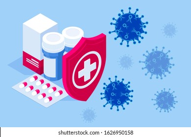 China battles Coronavirus outbreak. Coronavirus 2019-nC0V Outbreak, Travel Alert concept. The virus attacks the respiratory tract, pandemic medical health risk