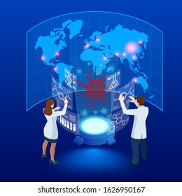 China battles Coronavirus outbreak. Coronavirus 2019-nC0V Outbreak, Travel Alert concept. The virus attacks the respiratory tract, pandemic medical health risk