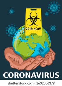 China battles Coronavirus outbreak. Coronavirus 2019-nC0V Outbreak, Travel Alert concept. The virus attacks the respiratory tract, pandemic medical health risk. 