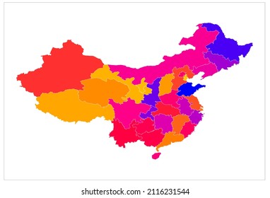 China Beautiful vector map illustration on white background , Awesome vector map to for print media , newspaper