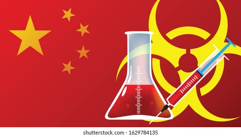 China biohazard epidemic threat vector illustration - fight coronavirus or any other disease concept