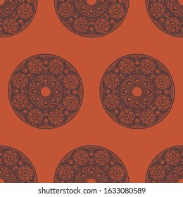 China Blue circular pattern mascot Vector abstract seamless pattern. Vintage art deco texture , Ideal for greeting card or backdrop template design , China background