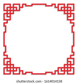 china border frame for text, card, element and corner decoration, vector illustration