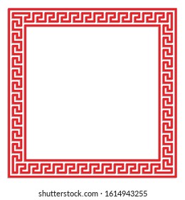 china border frame for text, card, element and corner decoration, vector illustration