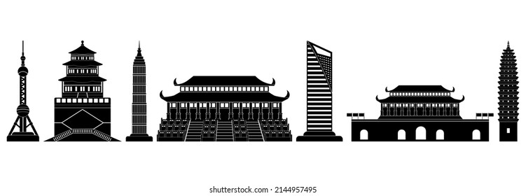China building icon, china building vector sign symbol