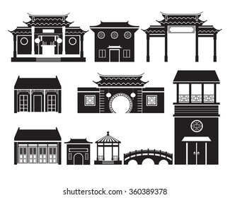 China Building Mono Objects Set, Travel Attraction, History, Traditional Culture