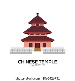 China building vector outline illustration symbol object. Thin line icon style concept design