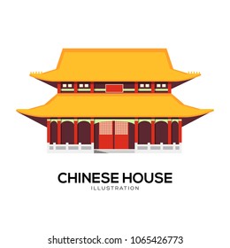 China building vector outline illustration symbol object. Thin line icon style concept design