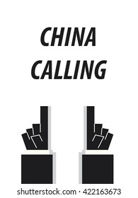 CHINA CALLING typography vector illustration