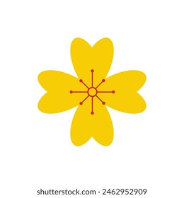 china chinese flower cartoon. new lantern, graphic year, 2022 japanese china chinese flower sign. isolated symbol vector illustration