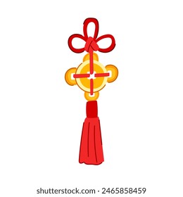 china chinese lucky knot cartoon. japanese asian, symbol new, element ornament china chinese lucky knot sign. isolated symbol vector illustration