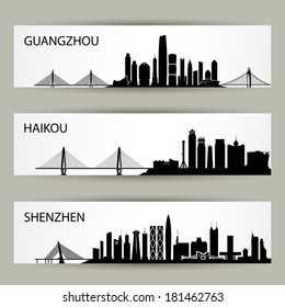 China cities skylines - vector illustration